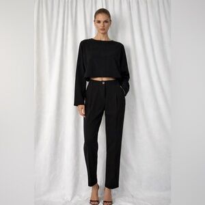 RIVIR Black Two-Piece Blouse & Trouser Set (1177)